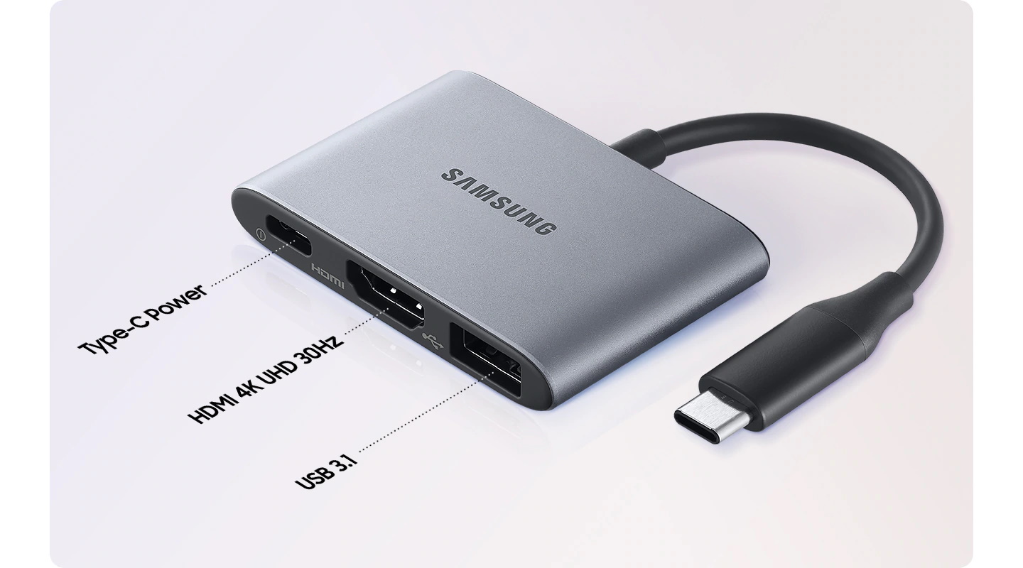 Adaptor HUB 4-in-1 Samsung Multiport USB-C - 1x USB 3.1, 1x USB-C, 1x HDMI 4K 1 Lerato.ro