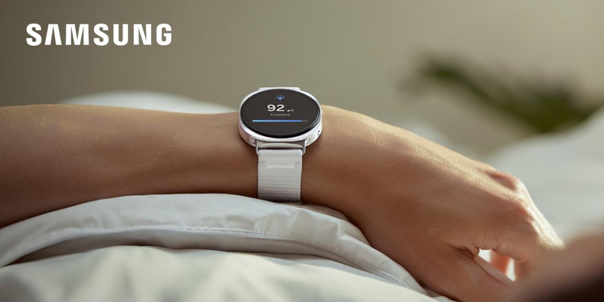 Curea Samsung Fabric compatibila cu Samsung Galaxy Watch 8 40/44/46mm, M/L, Dark Grey 1 Lerato.ro