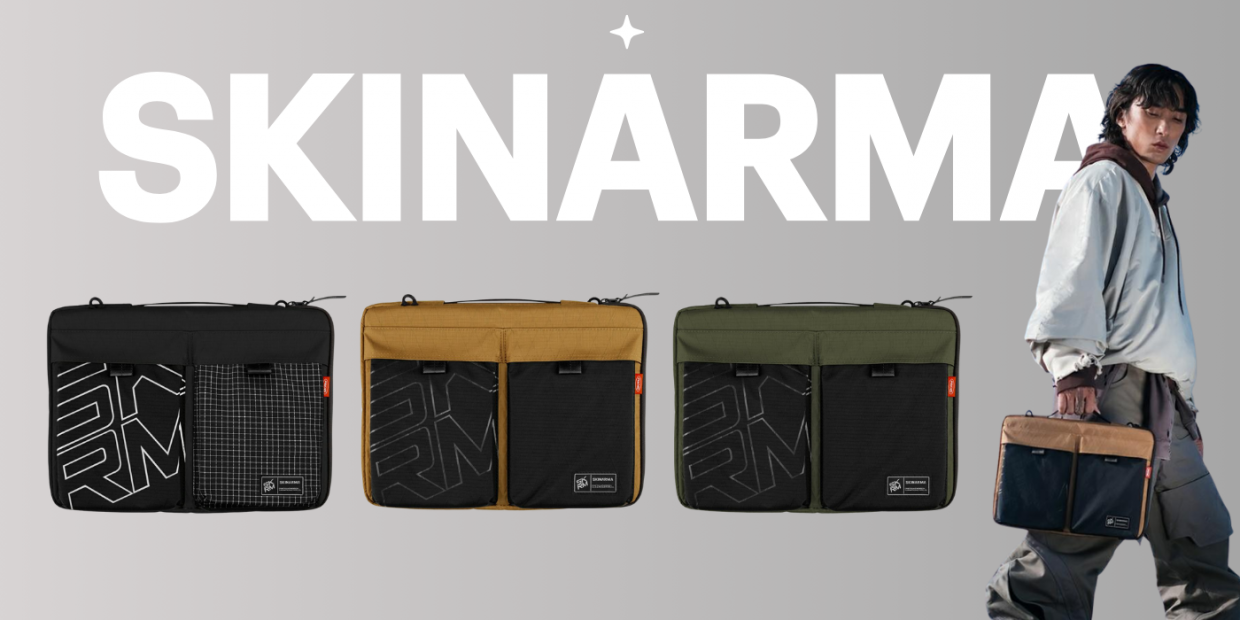 Husa universala laptop 14 inch Skinarma Jager, Waterproof, Maro 1 Lerato.ro