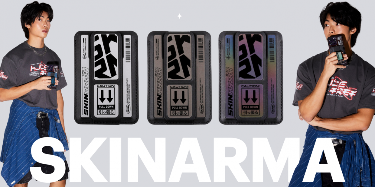 Portofel Skinarma Kado Kira Kobai cu Stand, Compatibil MagSafe, Crom 1 Lerato.ro