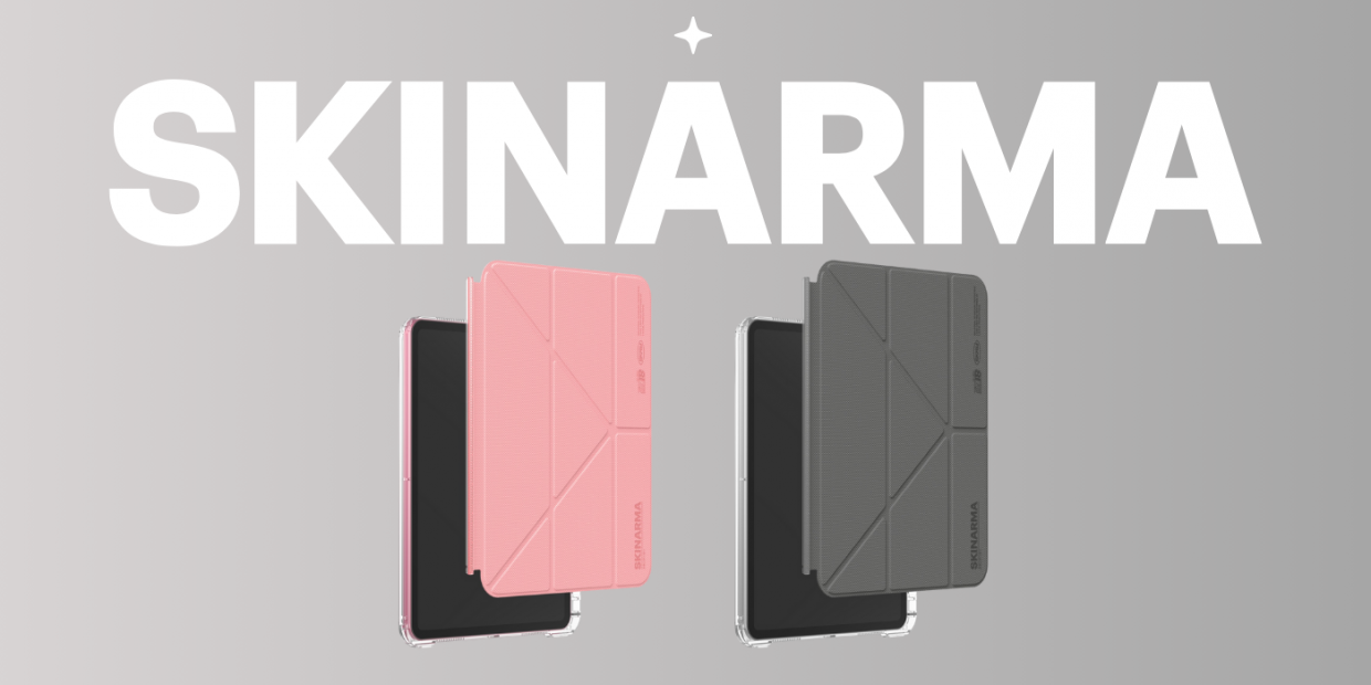 Husa flip cover Skinarma Zeta compatibila cu iPad (A16) / iPad 2022, Gri 1 Lerato.ro