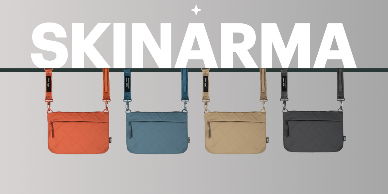 Geanta universala pentru telefon Skinarma Juno Crossbody, Waterproof, Gri 1 Lerato.ro