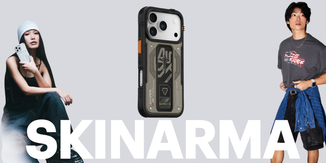 Carcasa Skinarma Aegis cu MagSafe si Grip Stand compatibila cu iPhone 17 Pro, Gri 1 Lerato.ro