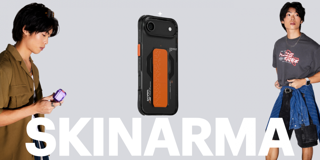 Carcasa Skinarma Haxa cu MagSafe si Grip Stand compatibila cu iPhone 17 Air, Negru 1 Lerato.ro