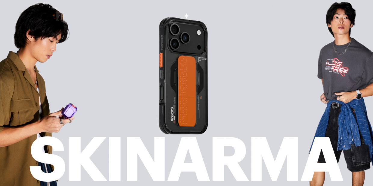 Carcasa Skinarma Haxa cu MagSafe si Grip Stand compatibila cu iPhone 17 Pro, Negru 1 Lerato.ro
