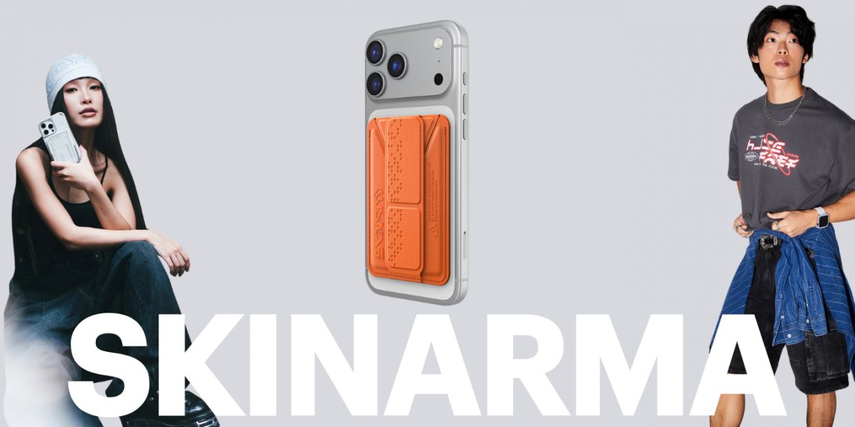 Portofel Skinarma Kado Haxa cu Stand, Compatibil MagSafe, Portocaliu 1 Lerato.ro