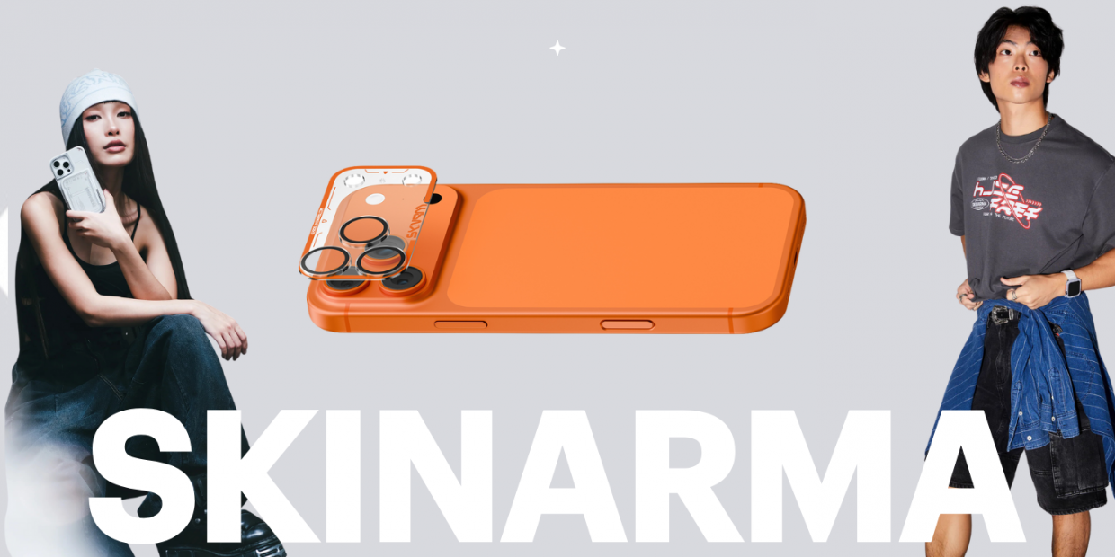 Protectie sticla securizata camera foto Skinarma Magma Full Matte compatibila cu iPhone 17 Pro, Portocaliu 1 Lerato.ro