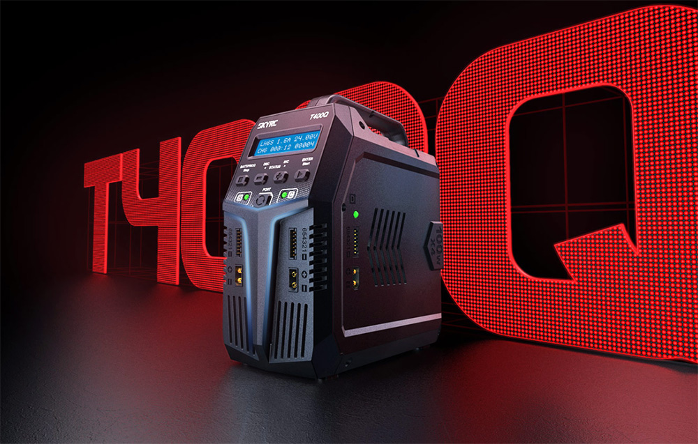 Statie de incarcare SkyRC T400Q pentru bateriile LiPo / LiFe / LiIon / LiHV / NiMH / NiCd / Pb, 400W, 12A, Negru 1 Lerato.ro