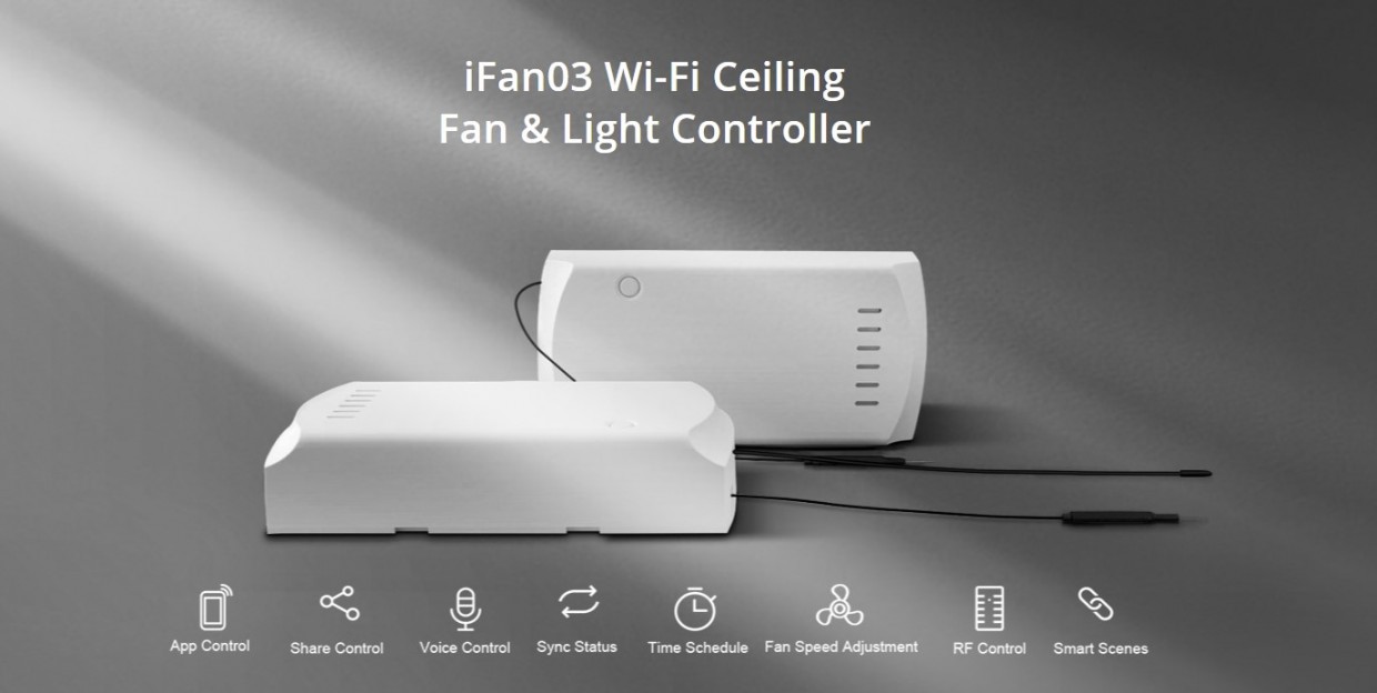 Releu Smart cu telecomanda Sonoff iFan03 pentru control ventilatoare si lumini, Control prin aplicatie si vocal, Alb 1 Lerato.ro