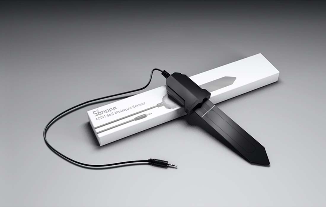 Senzor de umiditate sol Sonoff MS01 pentru TH10/TH16, Control vocal, 50 cm, IP55, Negru 1 Lerato.ro