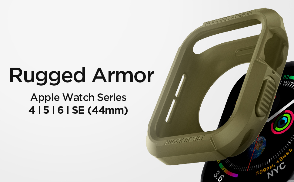 Carcasa Spigen Rugged Armor compatibila cu Apple Watch 4/5/6/7/8/SE 44/45mm Olive Green 1 Lerato.ro