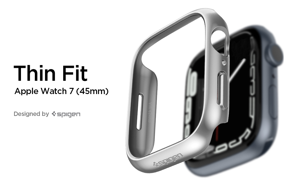 Carcasa Spigen Thin Fit compatibila cu Apple Watch 7 45mm Graphite 1 Lerato.ro