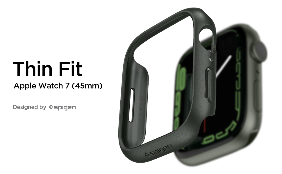 Carcasa Spigen Thin Fit compatibila cu Apple Watch 7/8 45mm Green 1 Lerato.ro