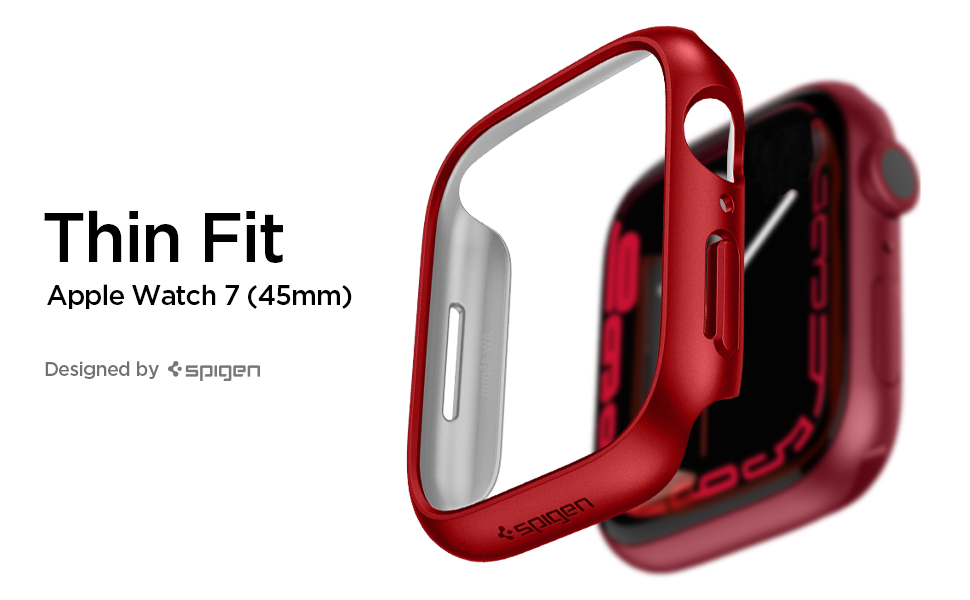 Carcasa Spigen Thin Fit compatibila cu Apple Watch 7/8 45mm Red 1 Lerato.ro