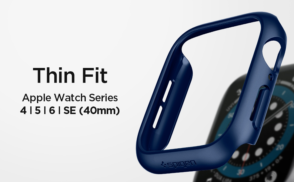 Carcasa Spigen Thin Fit Apple Watch 4/5/6/SE (40 mm) Blue 1 Lerato.ro