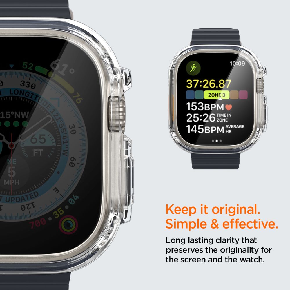 Carcasa Spigen Ultra Hybrid compatibila cu Apple Watch Ultra 49mm Clear 1 Lerato.ro