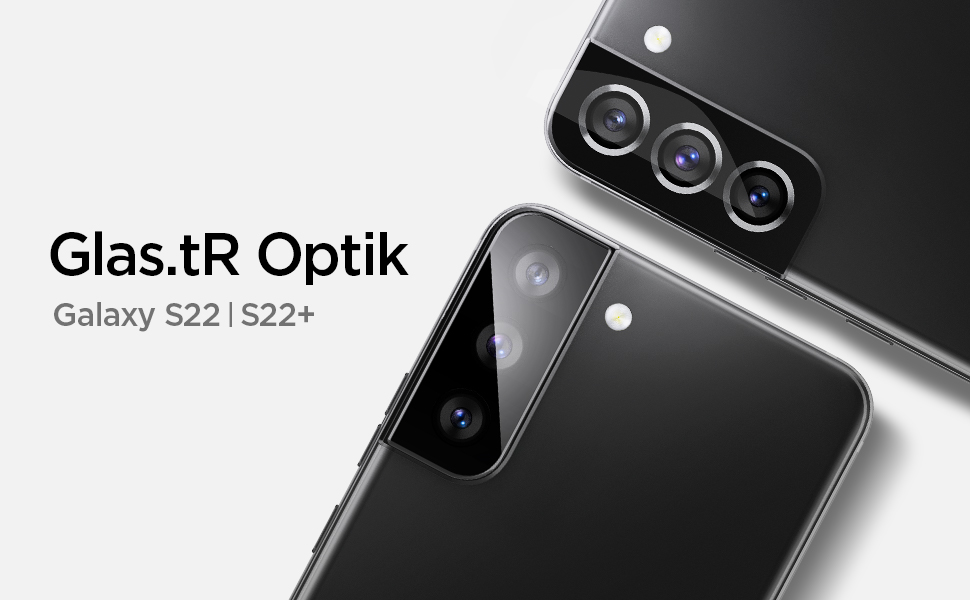 Set 2 folii sticla camera foto Spigen Optik compatibil cu Samsung Galaxy S22 / S22 Plus Black 1 Lerato.ro