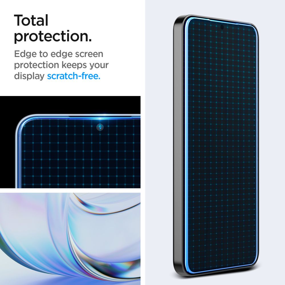 Set 2 folii sticla cu sistem de montare Case friendly Spigen GLAStR EZ FIT compatibil cu Samsung Galaxy S24 Plus Privacy 1 Lerato.ro