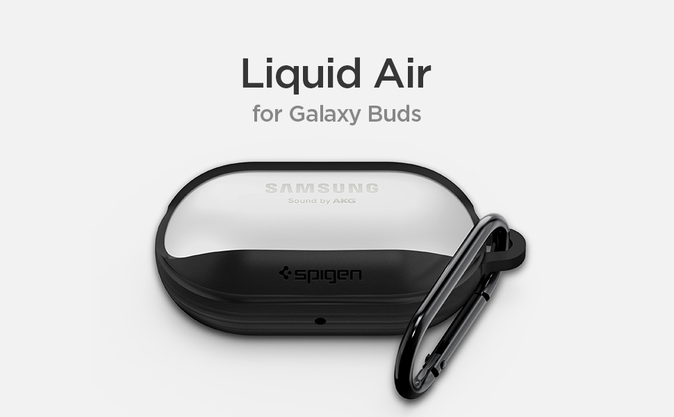 Carcasa Spigen Liquid Air compatibila cu Samsung Galaxy Buds / Buds Plus Black 1 Lerato.ro