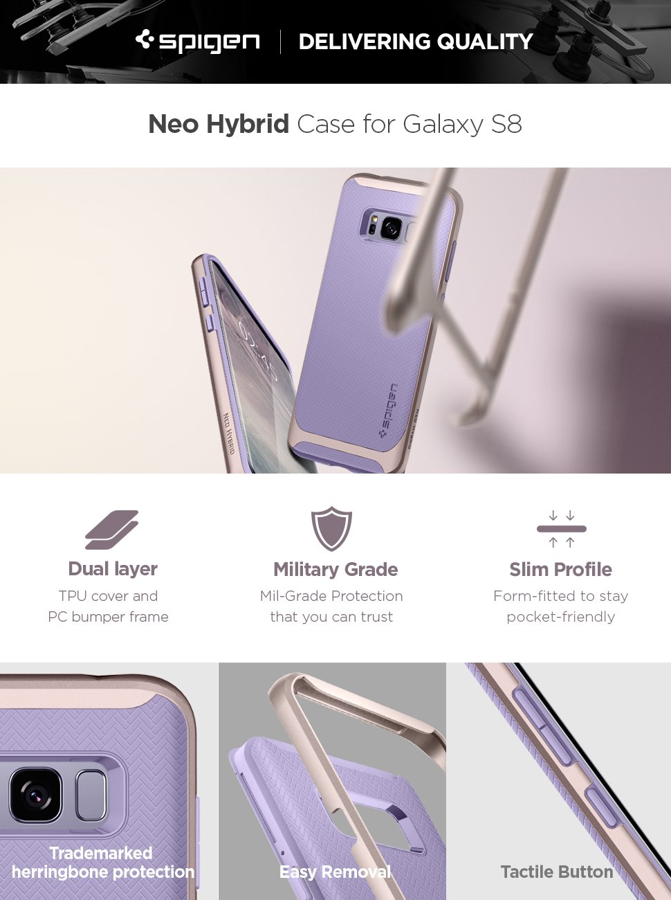 Carcasa Spigen Neo Hybrid Samsung Galaxy S8 Violet 1 Lerato.ro
