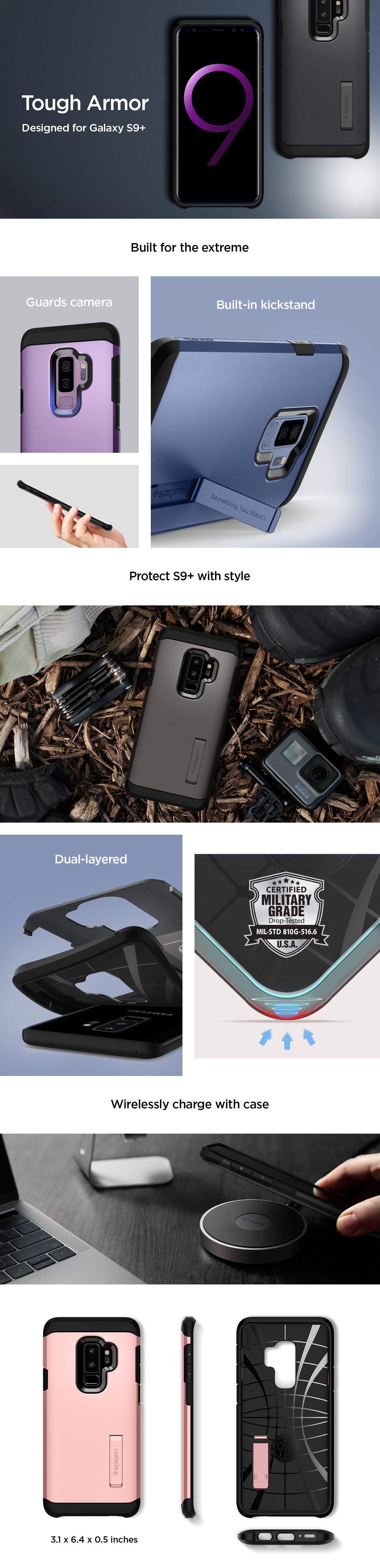 Carcasa Spigen Tough Armor Samsung Galaxy S9 Plus Coral Blue 1 Lerato.ro