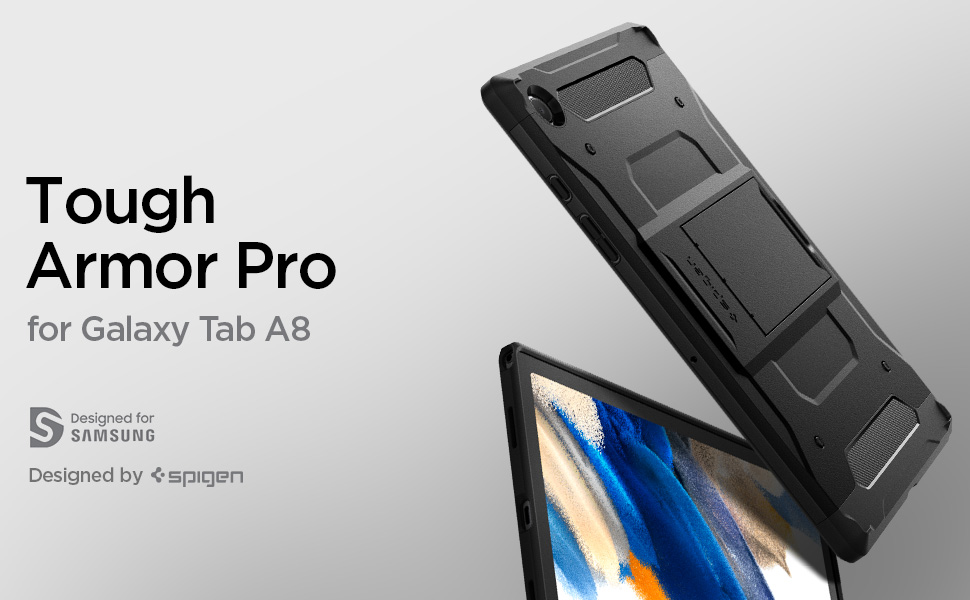 Carcasa Spigen Tough Armor Pro compatibila cu Samsung Galaxy Tab A8 10.5 inch Black 1 Lerato.ro