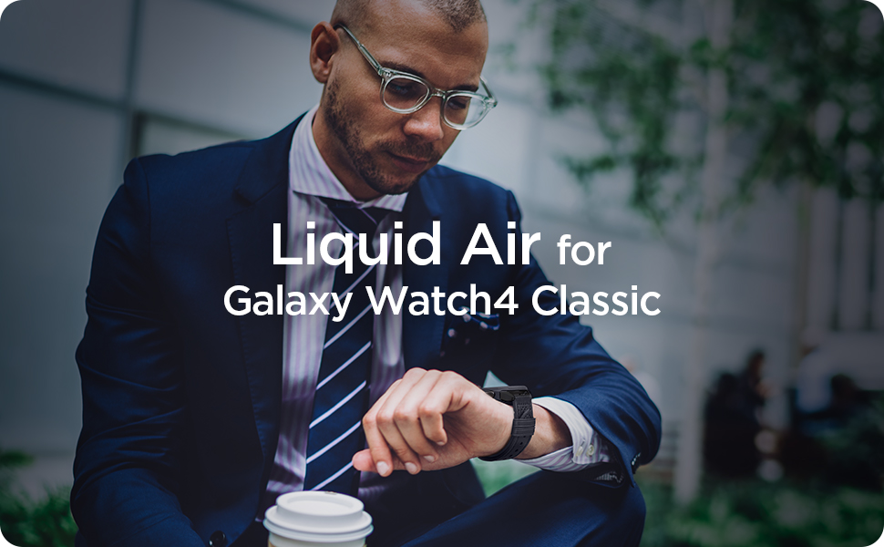 Carcasa Spigen Liquid Air compatibila cu Samsung Galaxy Watch 4 Classic (46mm) Matte Black 1 Lerato.ro
