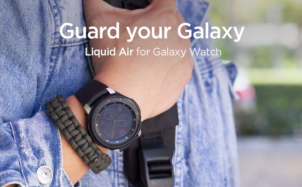 Carcasa Spigen Liquid Air compatibila cu Samsung Galaxy Watch (42mm) Black 1 Lerato.ro
