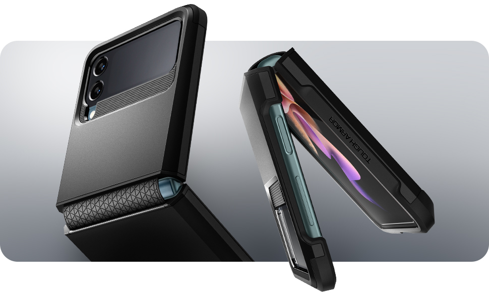 Carcasa Spigen Tough Armor compatibila cu Samsung Galaxy Z Flip 3 5G Black 1 Lerato.ro