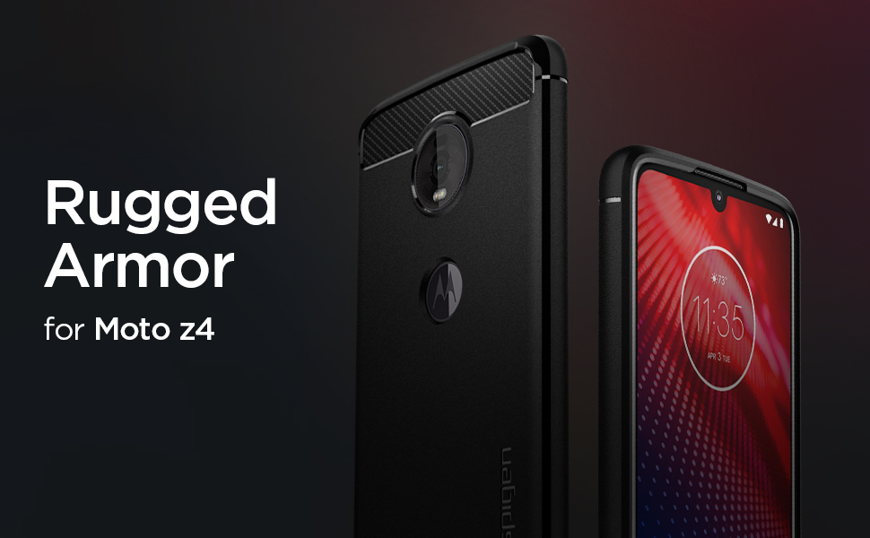 Carcasa Spigen Rugged Armor Motorola Moto Z4 Black 1 Lerato.ro