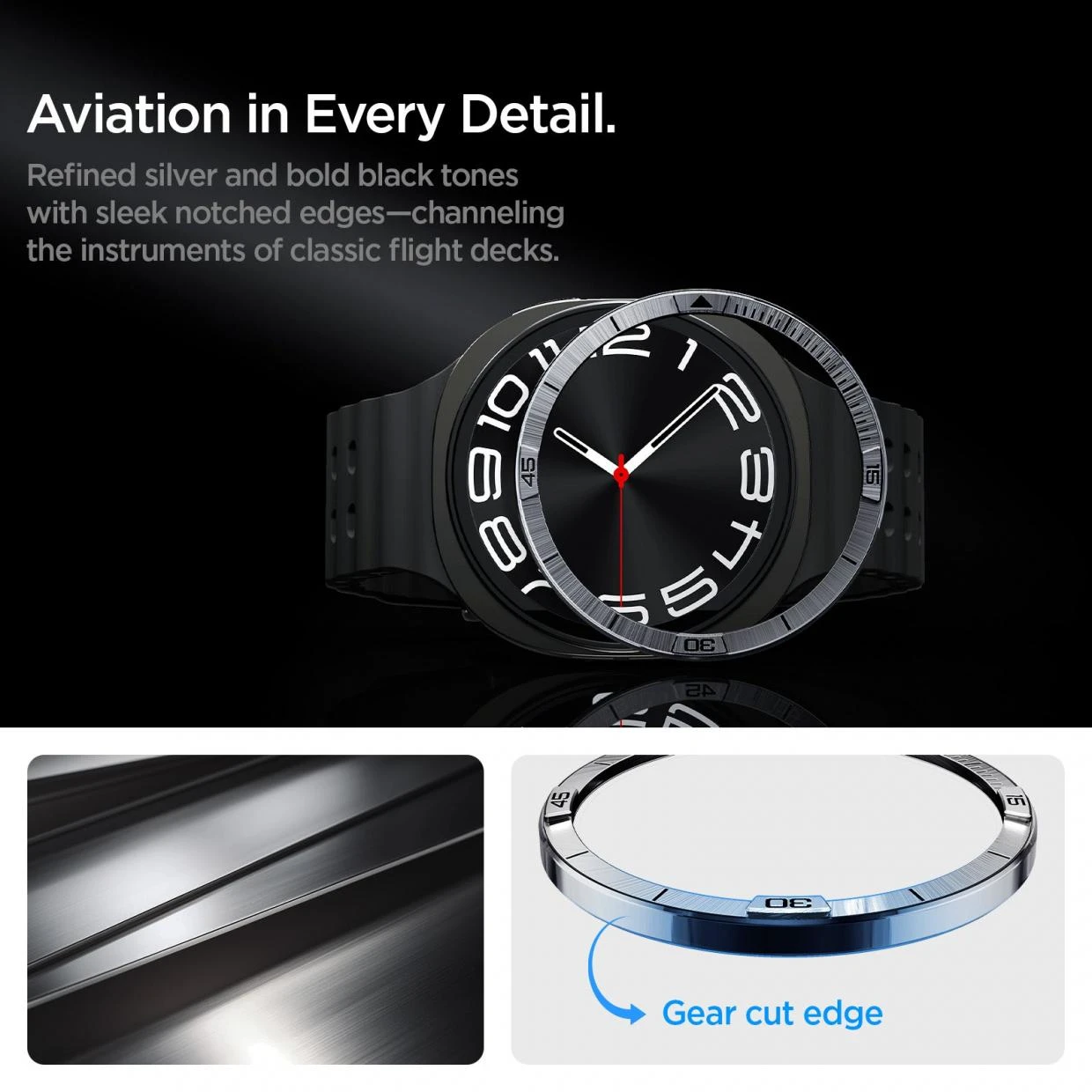 Inel protectie Spigen Bezel Tune compatibill cu Samsung Galaxy Watch Ultra 2 47 mm, Silver 1 Lerato.ro