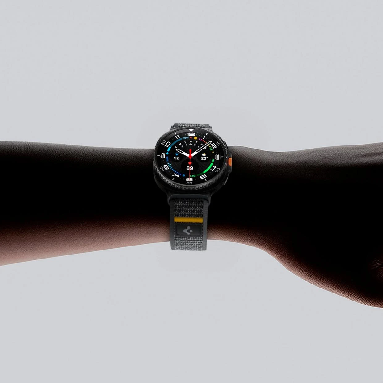 Curea din nylon Spigen Athlex Air compatibila cu Samsung Galaxy Watch Ultra 1/2 47mm, Negru 1 Lerato.ro