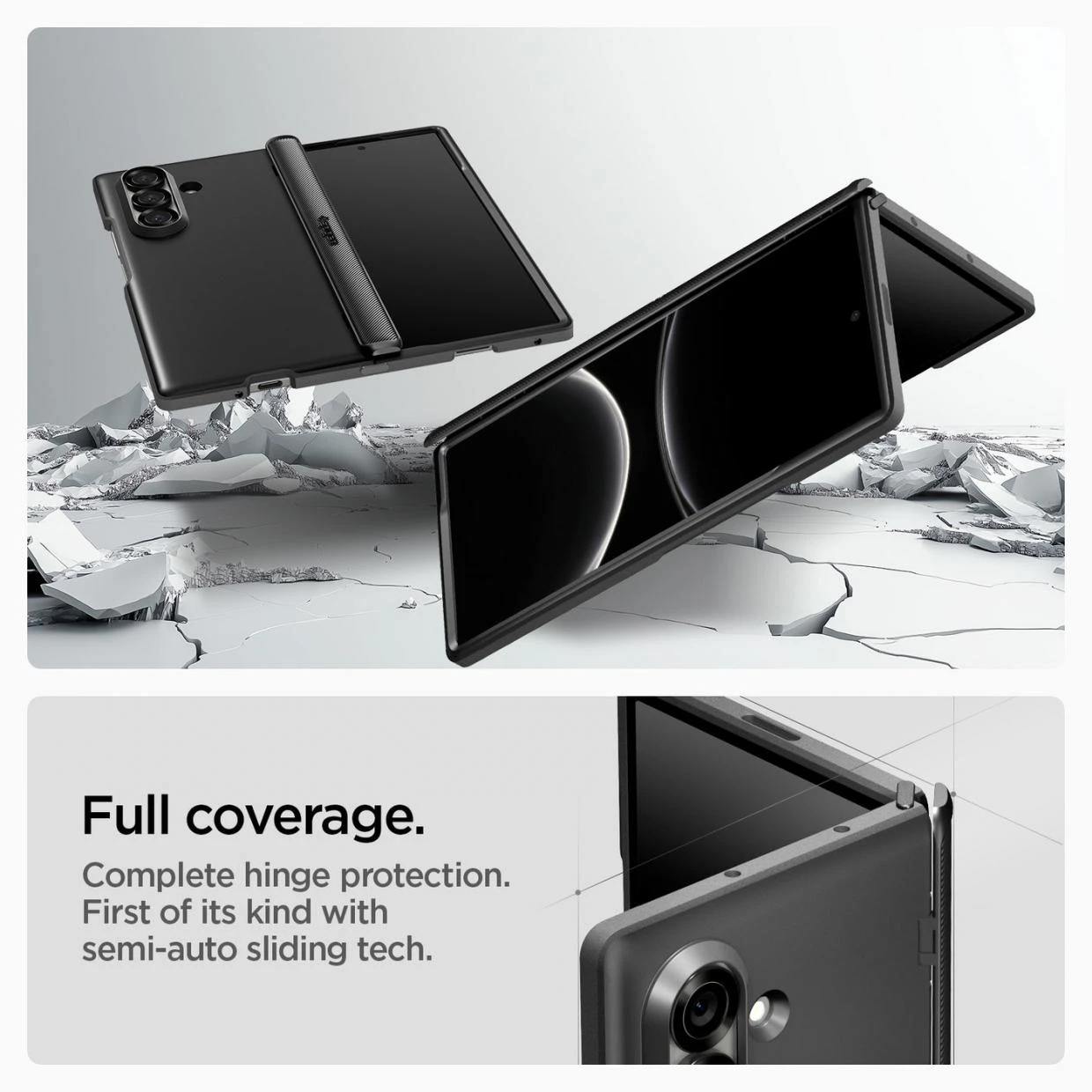 Husa Spigen Slim Armor Pro cu MagSafe compatibila cu Samsung Galaxy Z Fold 8, Negru 1 Lerato.ro