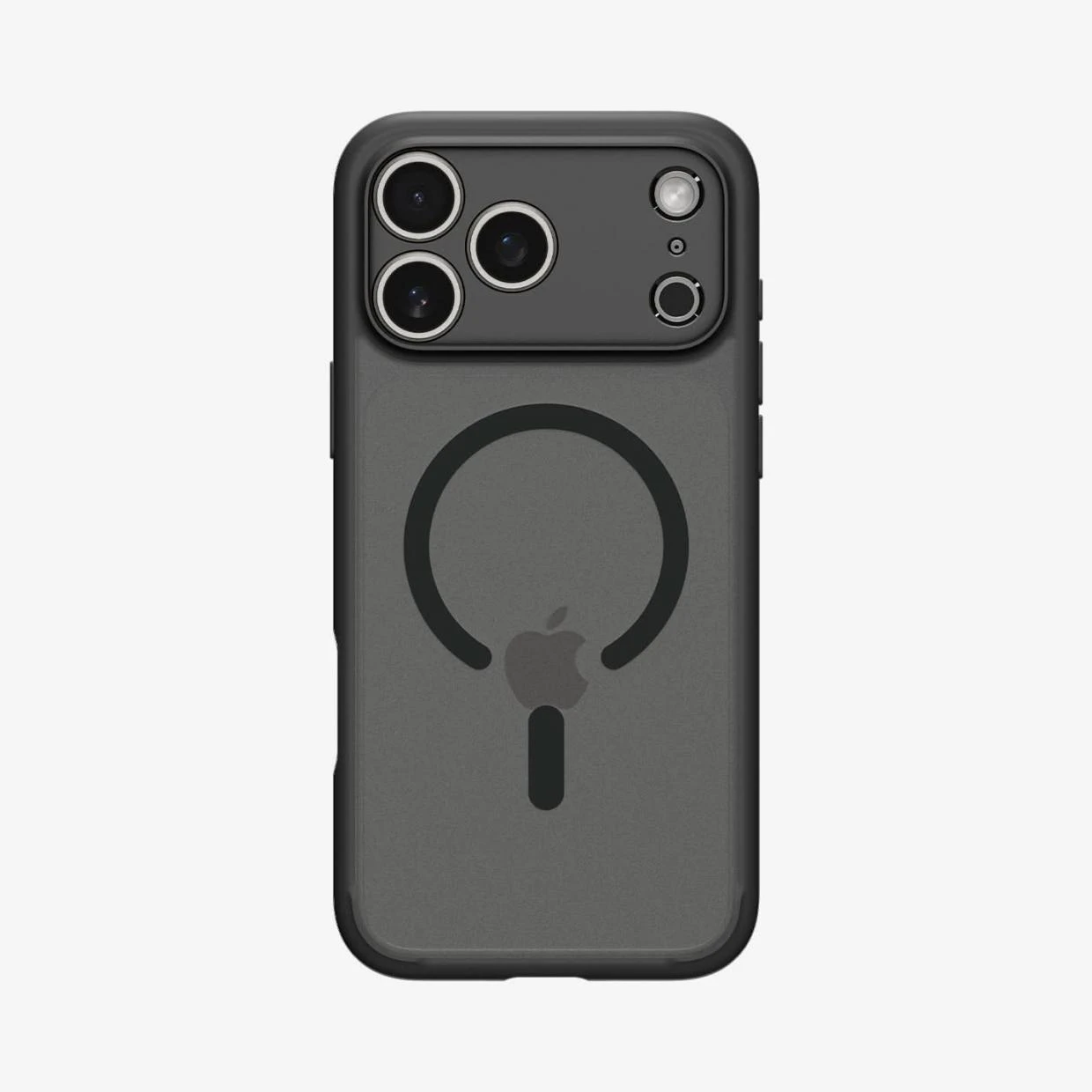 Husa Spigen Ultra Hybrid Matte cu MagSafe compatibila cu iPhone 18 Pro / 17 Pro, Frost Black Orange 1 Lerato.ro