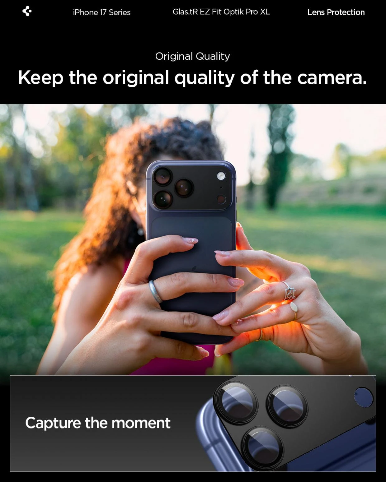 Protectie camera foto Spigen Glass tR EZ Fit Optik Pro XL compatibila cu iPhone 18 Pro, Silver 1 Lerato.ro