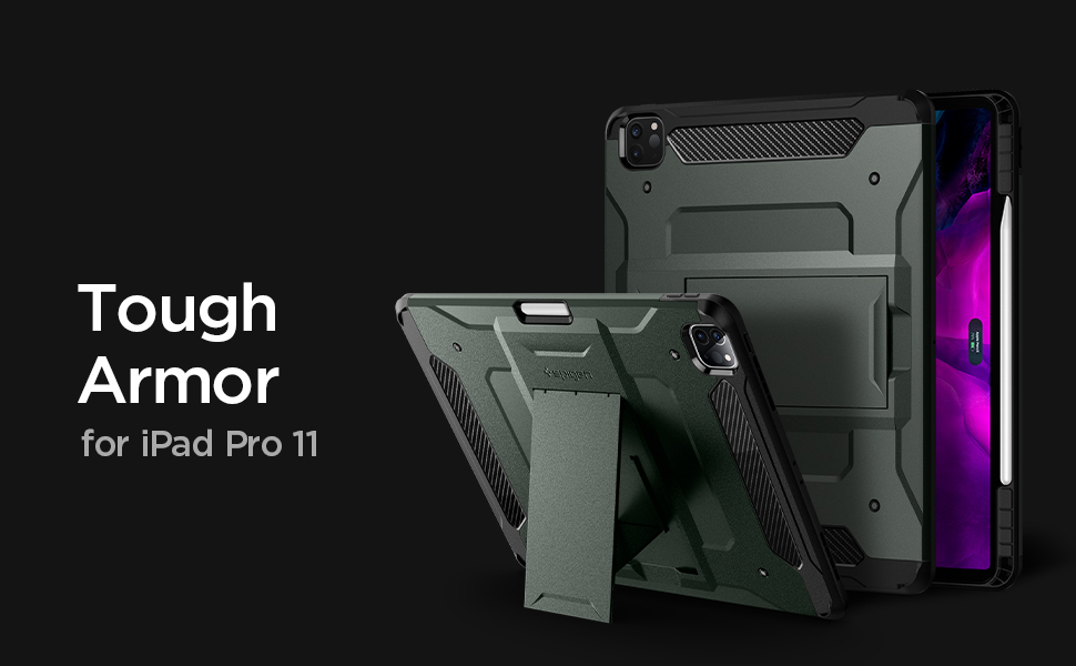 Carcasa Spigen Tough Armor Pro iPad Pro 11 inch (2018/2020) Green 1 Lerato.ro