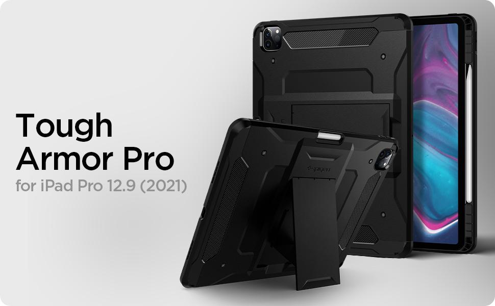 Carcasa Spigen Tough Armor Pro compatibila cu iPad Pro 12.9 inch (2021) Black 1 Lerato.ro