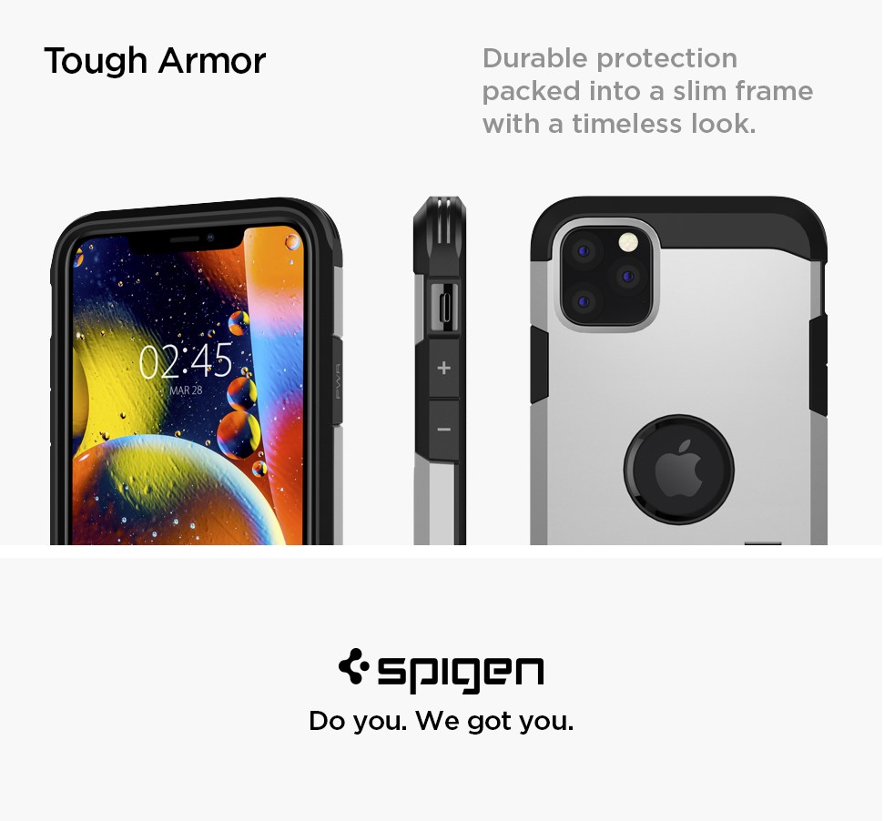 Carcasa Spigen Tough Armor iPhone 11 Pro Max Satin Silver 1 Lerato.ro