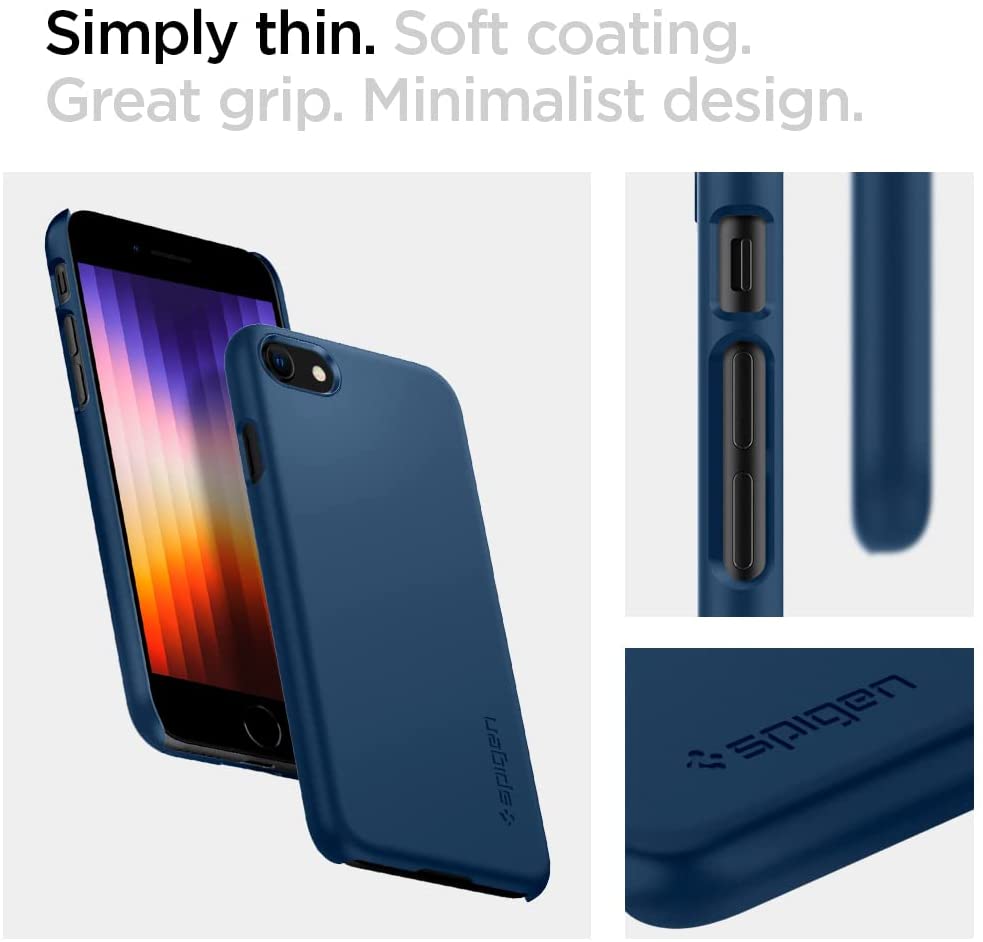 Husa slim Spigen Thin Fit compatibila cu iPhone 7/8/SE 2020/2022 Navy Blue 1 Lerato.ro