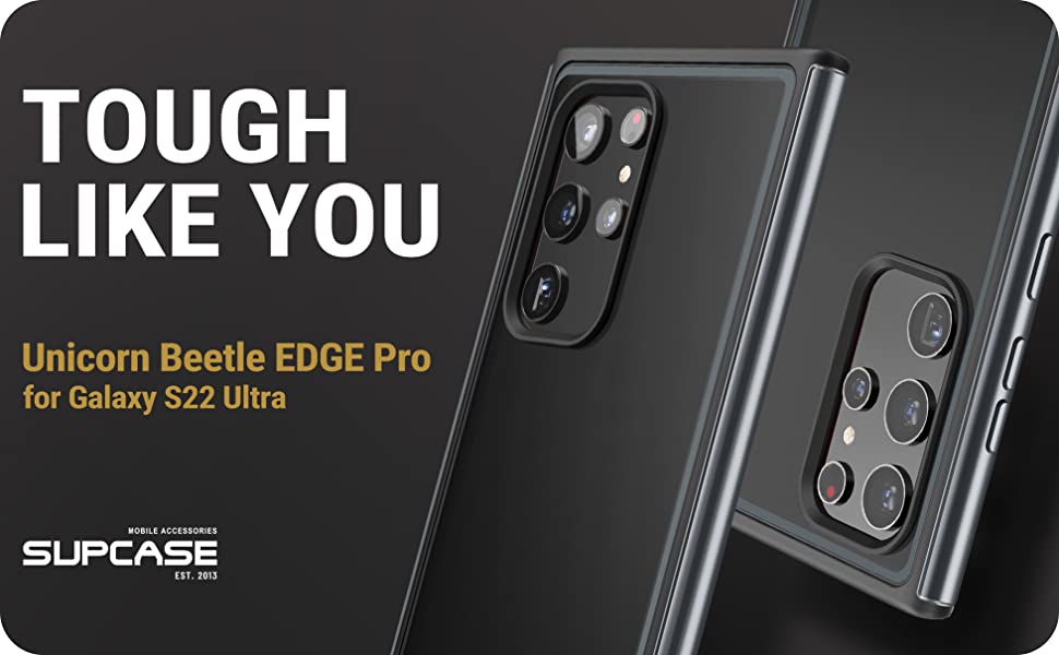 Carcasa Supcase Unicorn Beetle Edge Pro compatibila cu Samsung Galaxy S22 Ultra, Protectie display, Negru 1 Lerato.ro