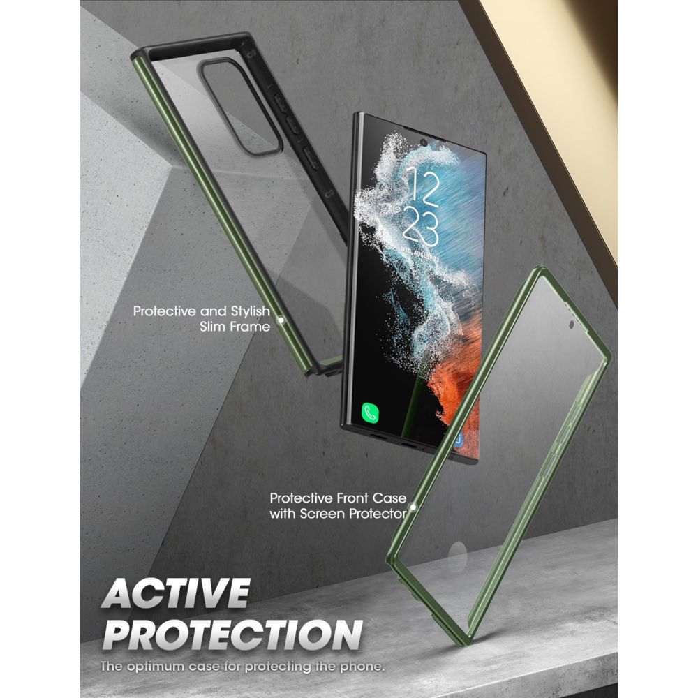 Carcasa Supcase Unicorn Beetle Edge XT compatibila cu Samsung Galaxy S23 Ultra, Protectie display, Verde 1 Lerato.ro