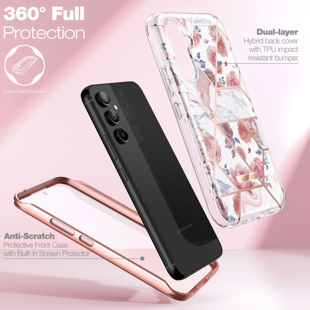 Carcasa 360 grade TECH-PROTECT Velar compatibila cu Samsung Galaxy A54 5G, Protectie display, Marble 1 Lerato.ro