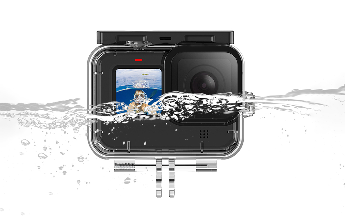 Carcasa protectie waterproof Telesin pentru camera video sport GoPro Hero9/10/11 Black, Transparent 1 Lerato.ro