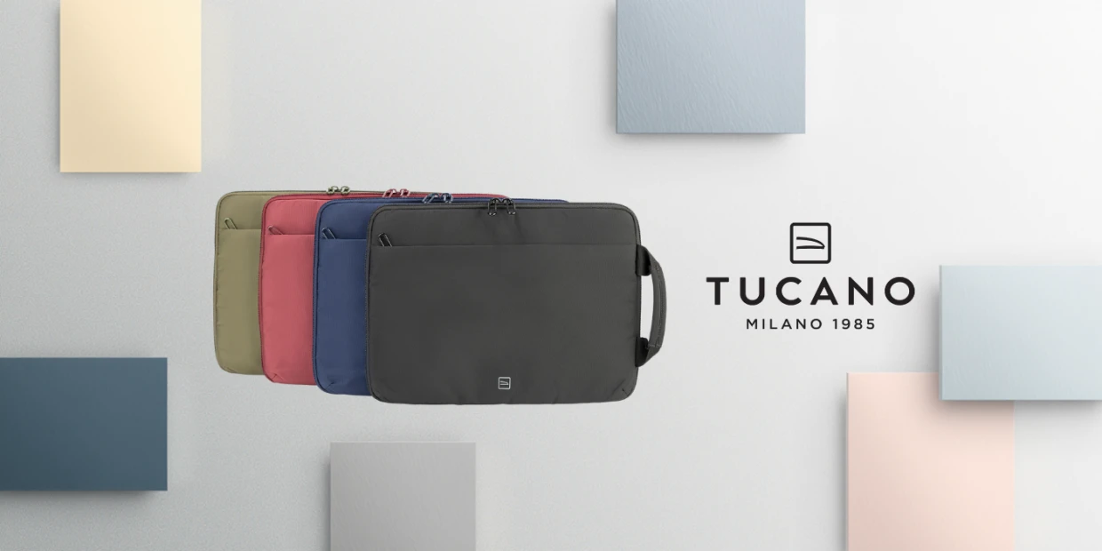 Husa Tucano Sandy Sleeve compatibila cu laptop 13/14 inch, Buzunar frontal, Burgundy 1 Lerato.ro