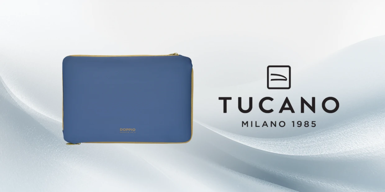 Husa laptop din neopren Tucano Doppio compatibila cu laptop 15.6 inch / MacBook Pro 16 inch, Albastru 1 Lerato.ro