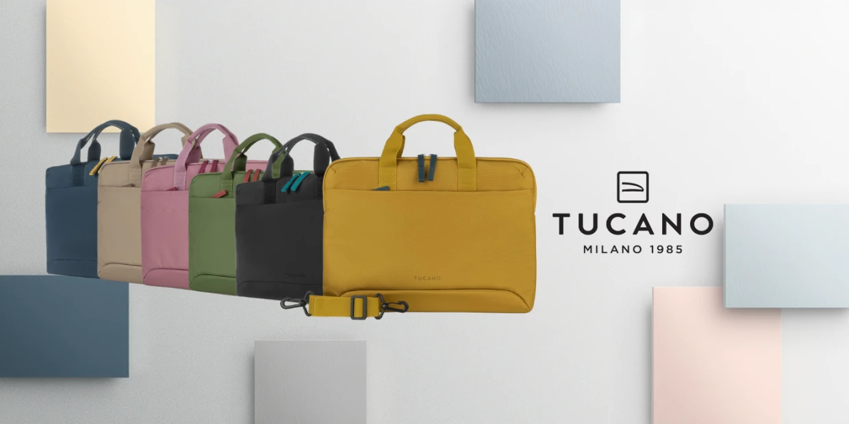 Geanta laptop Tucano Smilza Superslim compatibila cu laptop 14 inch, Bej 1 Lerato.ro
