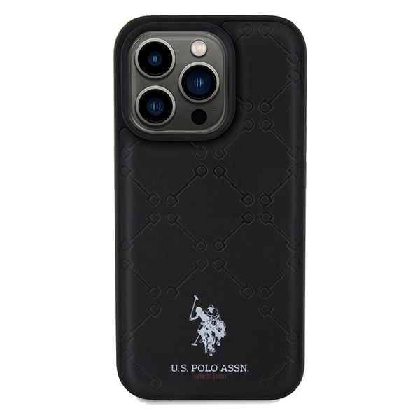 Carcasa US Polo Yoke Pattern compatibila cu iPhone 15 / 14 / 13, Negru 1 Lerato.ro