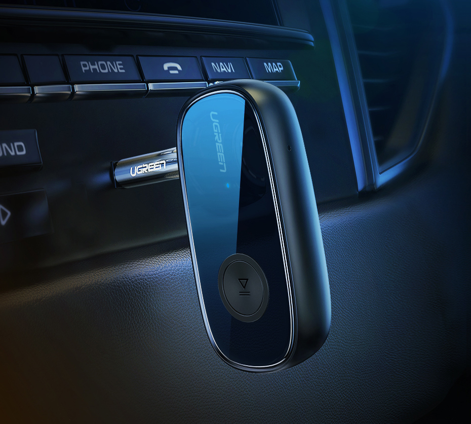 Transmitator audio UGREEN CM279, AUX, Bluetooth 5.0 aptX, microfon incorporat, Negru 1 Lerato.ro