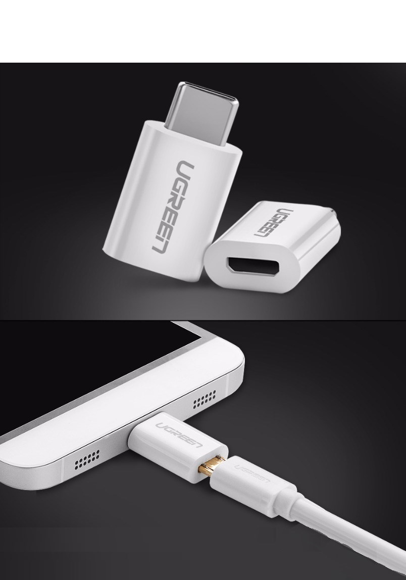 Adaptor UGREEN US157 Micro USB mama - USB-C tata, Quick Charge, 5V, Negru 1 Lerato.ro