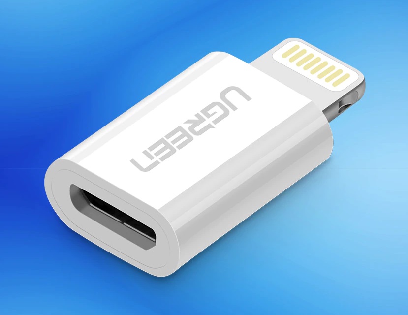 Adaptor UGREEN US164 Micro USB - Lightning, certificare MFi, 2.4A, Alb 1 Lerato.ro